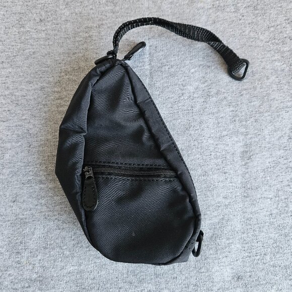 LL Bean Sling Bag Womens Small Y2K Lightweight Travel Pouch Wristlet Vintage Blk - Picture 1 of 7